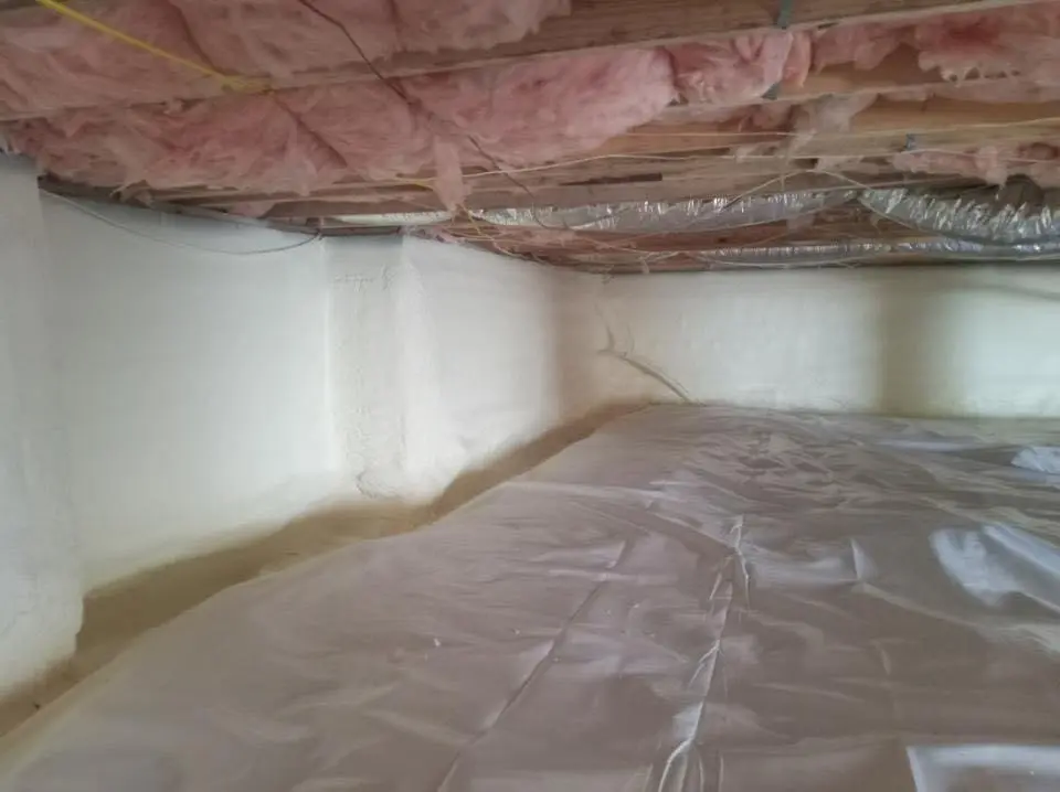 Crawl space encapsulation with closed-cell spray foam for Attic Insulation in Spencer